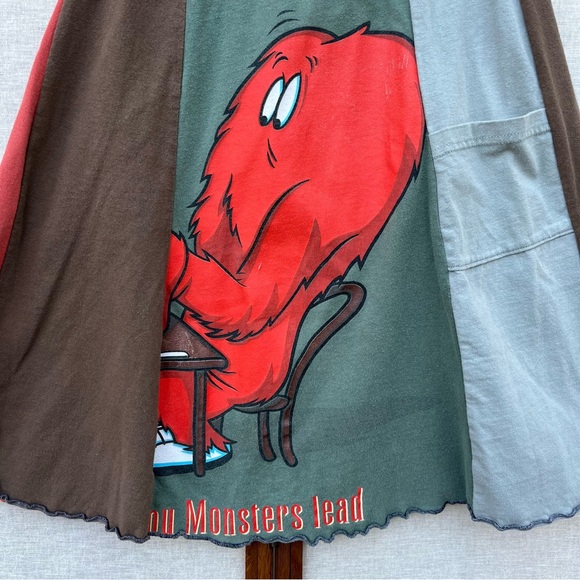 Sardine Upcycled Panel Bugs Bunny Monster Boho Whimsical Skirt - Small - Picture 3 of 9